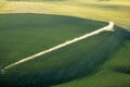 Farmland irrigated with center pivot sprinkler systems. Royalty Free Stock Photo