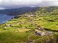 Aerial view of farms around Ponta delgada