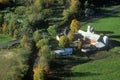 Aerial view of farms new Stowe on Scenic Route 100, VT Royalty Free Stock Photo