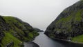 Aerial view of Faroe Islands, a territory of Denmark in the Atlantic Ocean.