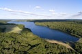 Aerial view of Farum lake, Denmark