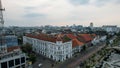 Aerial View. Fatahilah museum at Old City at Jakarta, with Jakarta cityscape. Indonesia. JAKARTA, INDONESIA - MAY, 18, 2021 Royalty Free Stock Photo