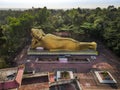 Aerial view of 100 feet high statue of Gautama Buddha