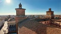 Aerial view of from Ferrara Castle in Italy Royalty Free Stock Photo