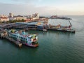 Aerial view ferry terminal with background Pier Swettenham.