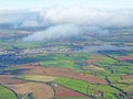 Aerial view of fields in Devon and the Kingsbridge Estuary Royalty Free Stock Photo