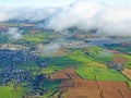 Aerial view of fields in Devon and the Kingsbridge Estuary Royalty Free Stock Photo