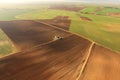 Aerial view of fields and farmland