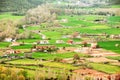 Aerial view fields and rural countrysides. Cardona, Spain Royalty Free Stock Photo