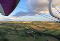 Aerial view of the fields of Wiltshire, England, from a microlight Royalty Free Stock Photo