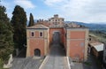 Aerial view of Filacciano with Del Drago castle near Rome, Italy