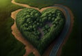 Aerial view of fileld in Form of Heart Royalty Free Stock Photo