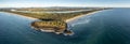 Aerial view of the Fingal Head Lighthouse near Tweed Heads in northern New South Wales, Australia