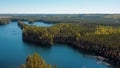 Aerial view of Finnish lake.