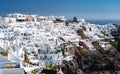 Aerial view of Fira city and seascape, Santorini island in Greece. Travel and vacation concept Royalty Free Stock Photo