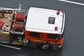 Aerial view of fire engine truck