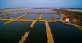 Aerial view of fish farm ponds Royalty Free Stock Photo