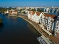 Aerial view of fish village district in Kaliningrad