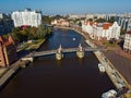 Aerial view of fish village district in Kaliningrad