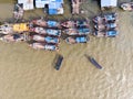 Aerial view in fisherman village