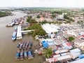 Aerial view in fisherman village