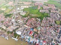 Aerial view in fisherman village