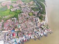 Aerial view in fisherman village