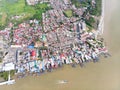 Aerial view in fisherman village