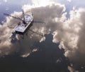 Aerial view of fishing boat in South Carolina