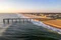 Aerial view of Fishing Pier in Saint Augustine Beach during sunrise