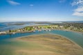 Aerial view of fishing town Royalty Free Stock Photo