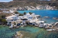 Aerial view of the fishing village of Mandrakia.Milos island