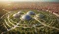 Futuristic Eco-Friendly Domes Amidst City