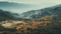 Aerial View Of Flat Duotone Shrubland Royalty Free Stock Photo