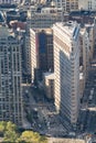 Aerial view of Flatiron Building and Madison Square Park, Manhattan, New York City, USA Royalty Free Stock Photo