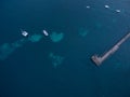 Aerial view of Flinders pier with moored boats. Melbourne, Australia. Royalty Free Stock Photo