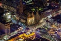 Aerial view of Flinders Street Station and St. Pauls Cathedral a Royalty Free Stock Photo