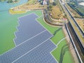 Floating solar panels or solar cell Platform on the lake