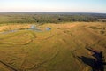 Aerial view of a flood plain of the river and pine forest, summer landscape Royalty Free Stock Photo