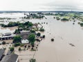 Aerial view of the flooded village of Halych, Prykarpattia, Western Ukraine