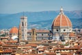 Aerial view of Florence with the Basilica Santa Maria del Fiore Duomo, Tuscany Italy Royalty Free Stock Photo