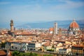 Aerial view of Florence with the Basilica Santa Maria del Fiore Duomo, Tuscany Italy Royalty Free Stock Photo