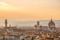 Aerial view of Florence with the Basilica Santa Maria del Fiore Duomo, Tuscany Italy Royalty Free Stock Photo