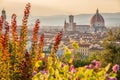 Aerial view of Florence with the Basilica Santa Maria del Fiore Duomo, Tuscany Italy Royalty Free Stock Photo