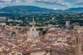 Aerial view of Florence buildings and Basilica of Santa Croce, ITALY Royalty Free Stock Photo