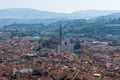 Aerial view of Florence with Santa Croce Basilica Royalty Free Stock Photo