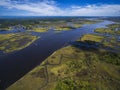 Aerial view of Florida river and swamps in Jacksonville Florida Royalty Free Stock Photo