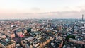 Aerial View Central London City Piccadilly Circus and Landmarks