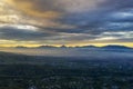 Aerial view of foggy Puncak in the bright morning Royalty Free Stock Photo