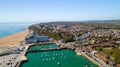 Aerial photography of Folkestone city, Kent, England